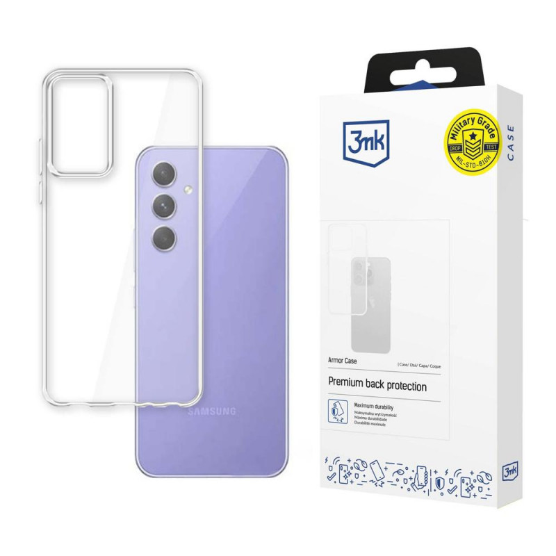 3MK Armor Case Samsung Galaxy A54 5G smūgius sugeriantis dėklas, permatomas, 3MK4565