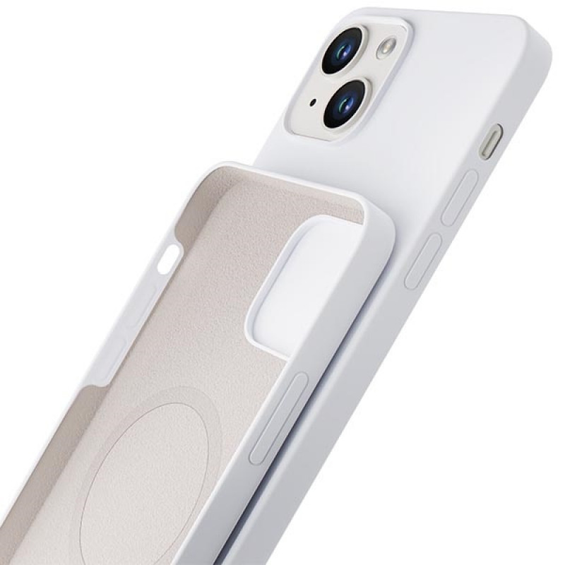 3MK Hardy Case MagSafe Apple iPhone 14 Plus / 15 Plus silikoninis dėklas, baltas
