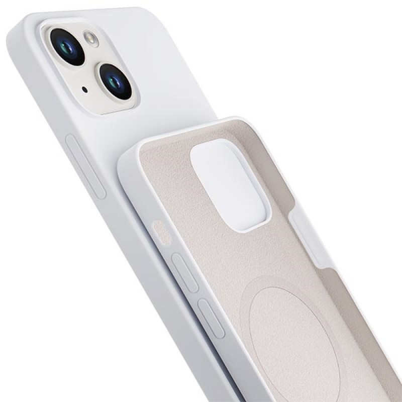 3MK Hardy Case MagSafe Apple iPhone 14 Plus / 15 Plus silikoninis dėklas, baltas
