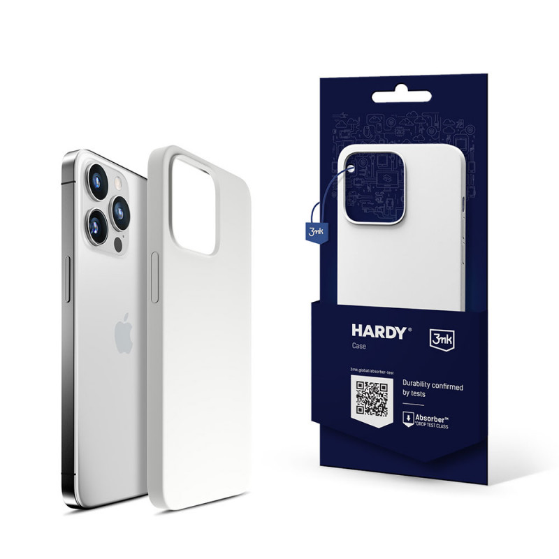 3MK Hardy Case MagSafe Apple iPhone 14 Pro Max silikoninis dėklas, baltas