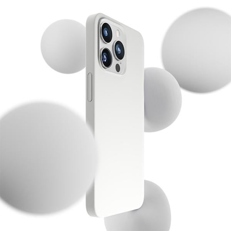 3MK Hardy Case MagSafe Apple iPhone 14 Pro Max silikoninis dėklas, baltas