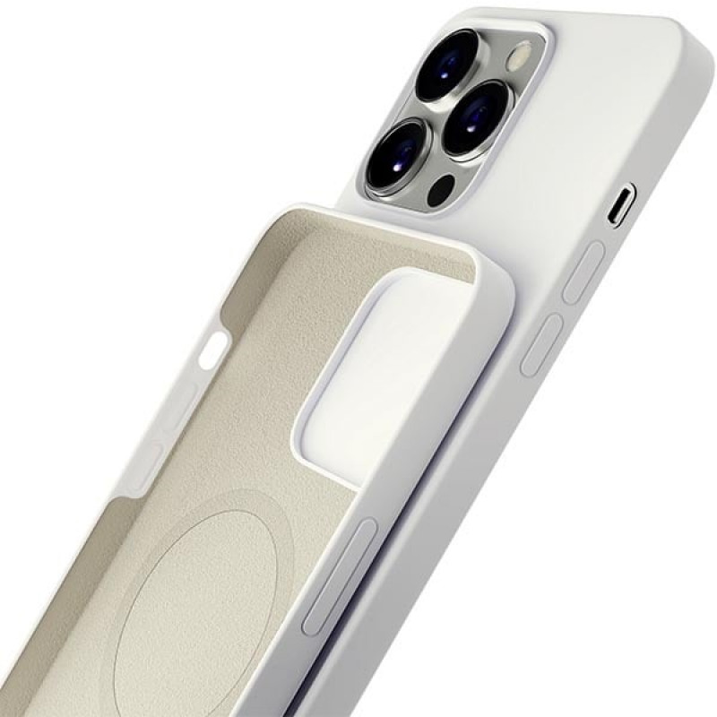 3MK Hardy Case MagSafe Apple iPhone 14 Pro Max silikoninis dėklas, baltas