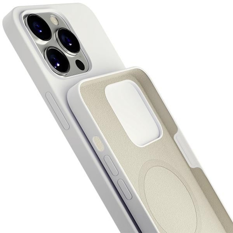 3MK Hardy Case MagSafe Apple iPhone 14 Pro Max silikoninis dėklas, baltas