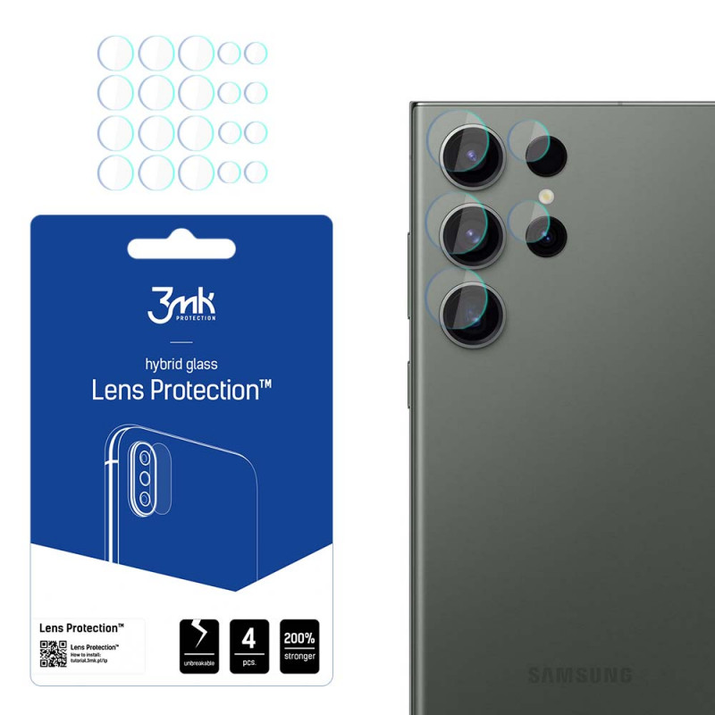 3MK Lens Protect Samsung Galaxy S23 Ultra fotoaparato objektyvo apsauga (4 vnt.), 3MK4464