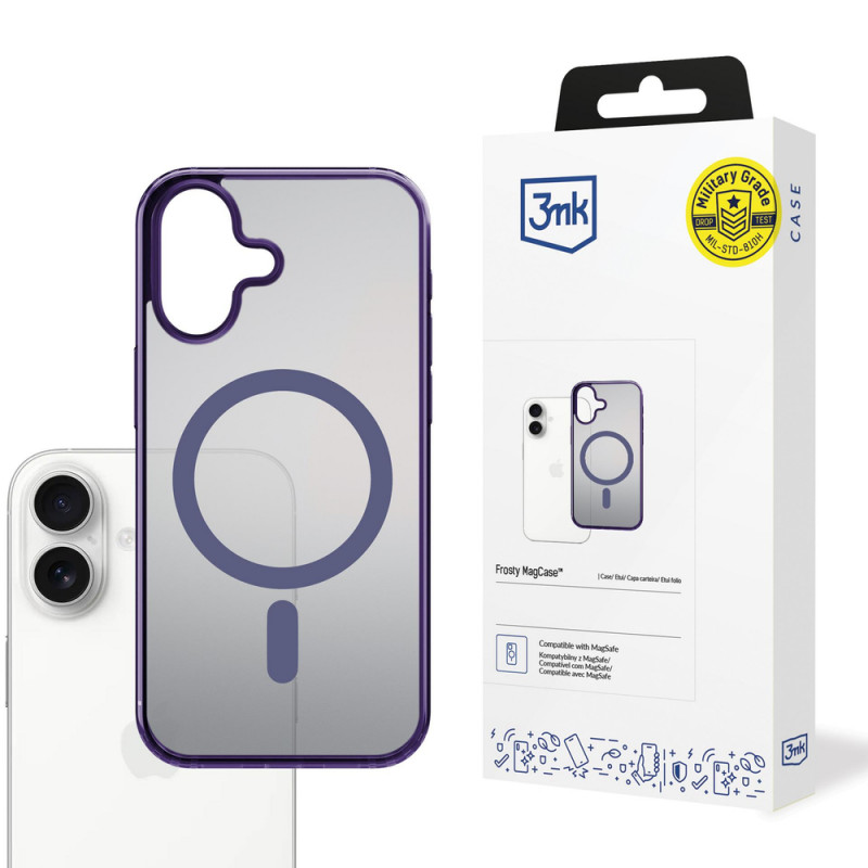 3MK Frosty MagCase, skirta Apple iPhone 17, purpurinė