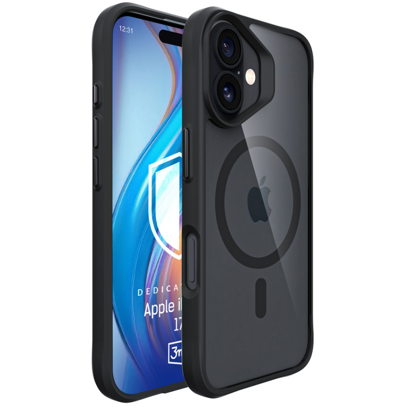 3MK Satin Armor MagCase, skirta Apple iPhone 17, juodas