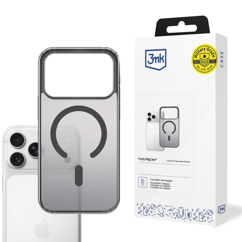 3MK Frosty MagCase Apple iPhone 17 Pro dėklas, juodas