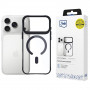 3MK Satin Armor MagCase dėklas, skirtas Apple iPhone 17 Pro, permatomas juodas
