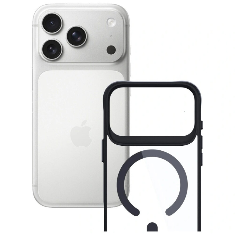 3MK Satin Armor MagCase dėklas, skirtas Apple iPhone 17 Pro, permatomas juodas