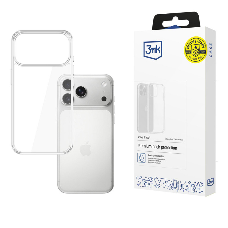 3MK Armor Case, skirta Apple iPhone 17 Pro Max, permatomas
