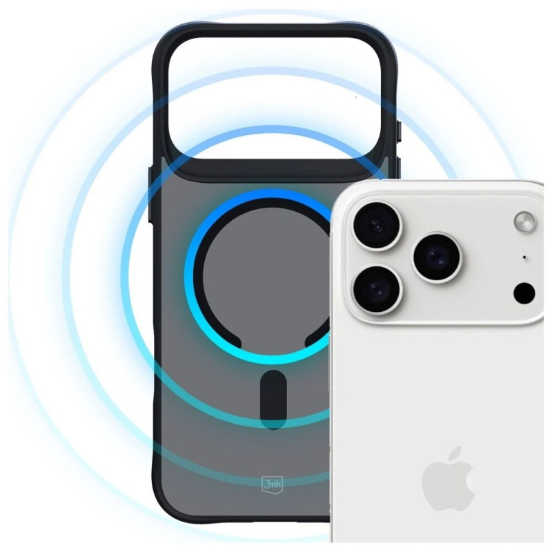 3MK Smoke Matt MagCase dėklas, skirtas Apple iPhone 17 Pro, juodas
