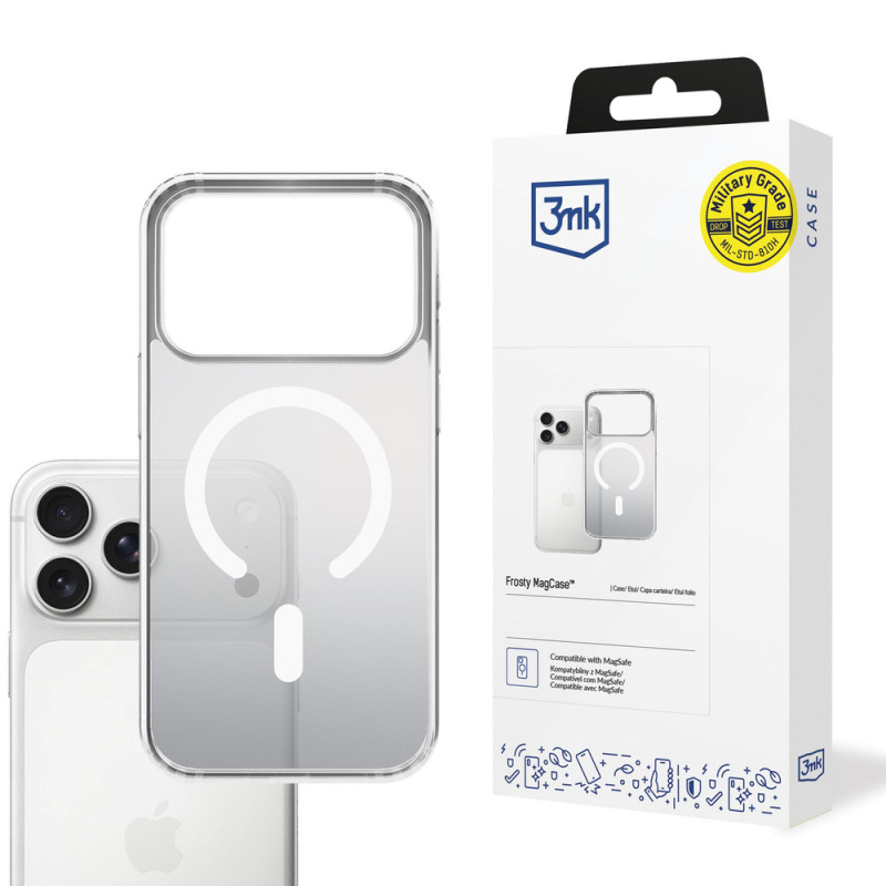 3MK Frosty MagCase Apple iPhone 17 Pro dėklas, baltas