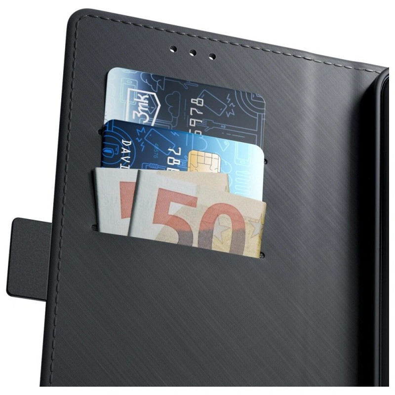 3MK Wallet Case, skirta Samsung Galaxy S25 FE, juodas