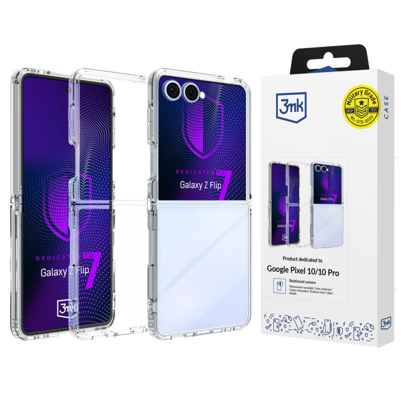 3MK Armor Case, skirta Samsung Galaxy Z Flip7, permatomas