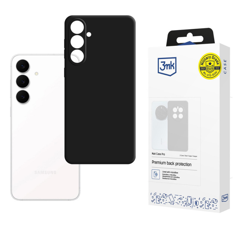 3MK Matt Case Pro, skirta Samsung Galaxy S25 FE, juodas