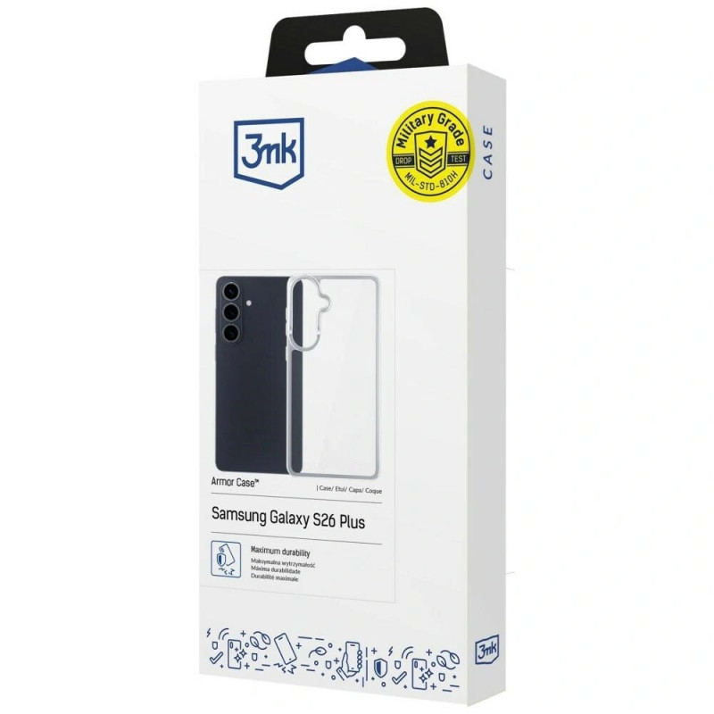 3MK Armor Case, skirta Samsung Galaxy S26, permatomas