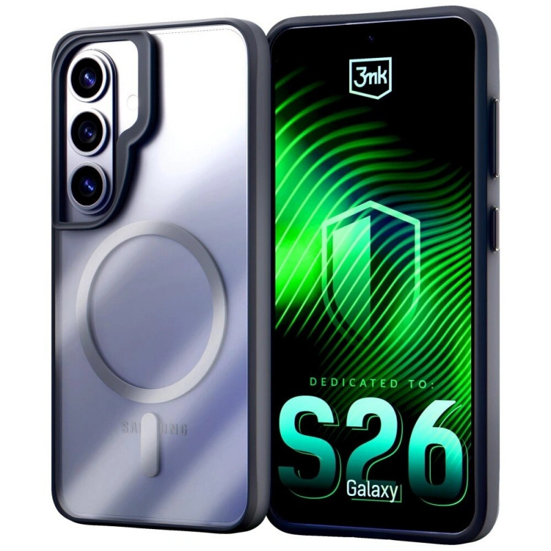 3mk Satin Armor MagCase Samsung Galaxy S26 apsauginis dėklas, permatomas juodas