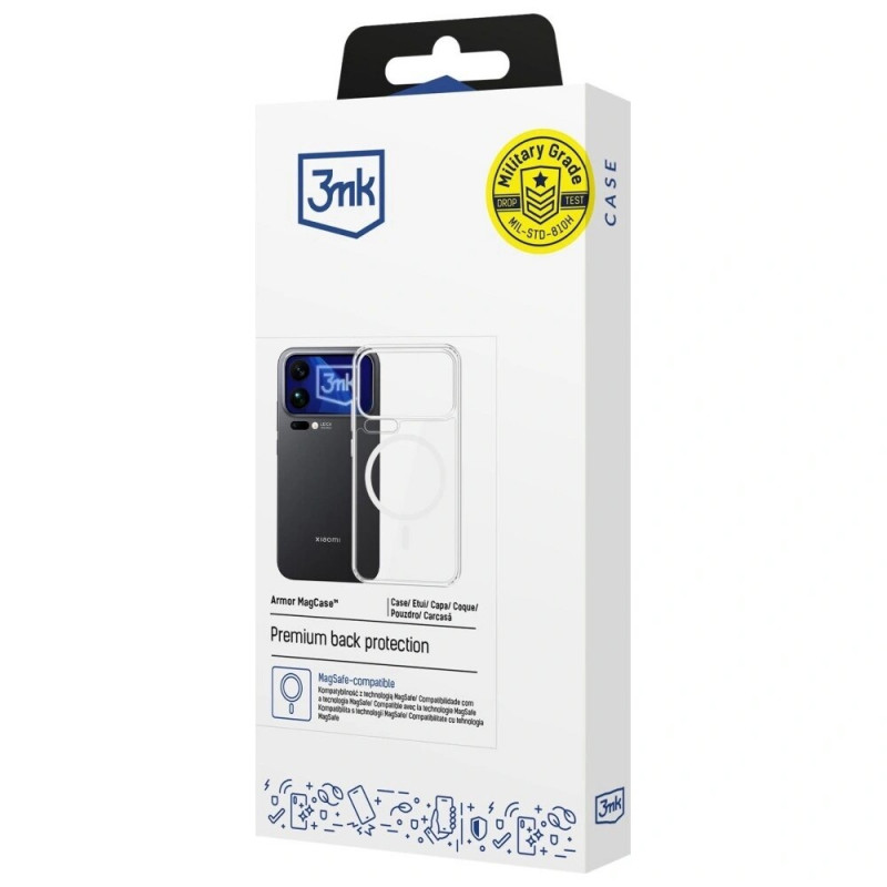 3MK Armor MagCase išmaniojo telefono Xiaomi 17 Pro dėklas, permatomas