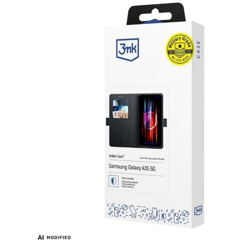 3MK Wallet Case išmaniojo telefono Xiaomi 17 Pro Max dėklas, juodas