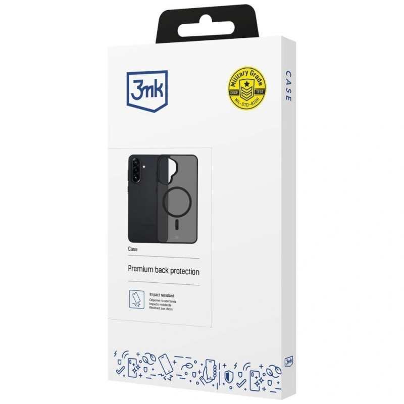 3MK Smoke MagCase Samsung Galaxy A37 išmaniojo telefono dėklas, smoke black