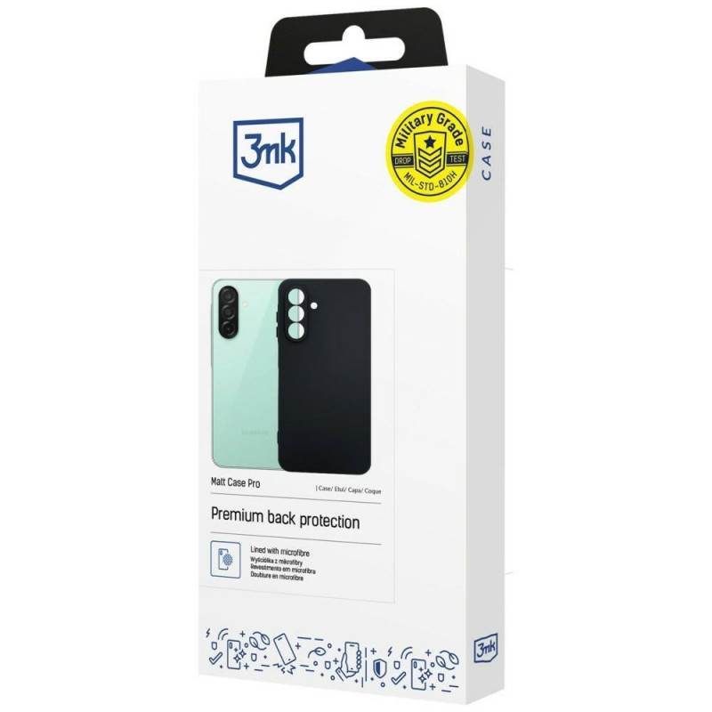 3MK Matt Case Pro Samsung Galaxy A27 5G išmaniojo telefono dėklas, juodas