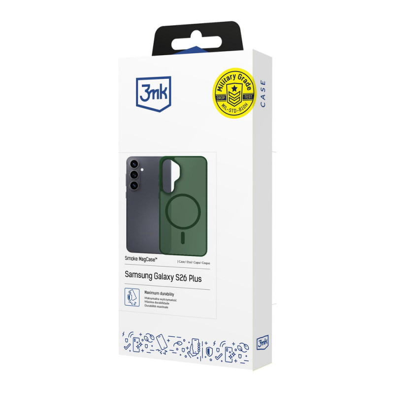 3MK Smoke MagCase, skirta Samsung Galaxy S26+, žalias