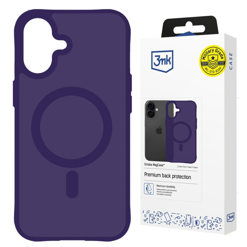 3MK Smoke MagCase, skirta Apple iPhone 17, purpurinė