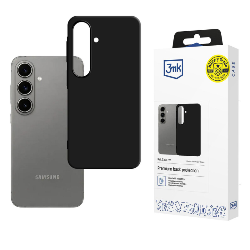 3MK Matt Case Pro išmaniojo telefono dėklas Samsung Galaxy A57, juodas