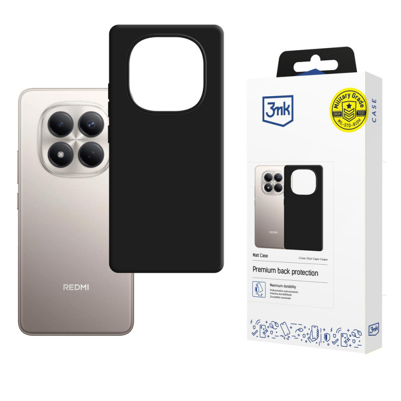 3MK Matt Case išmaniojo telefono dėklas Xiaomi Redmi Note 15 Pro 4G, juodas