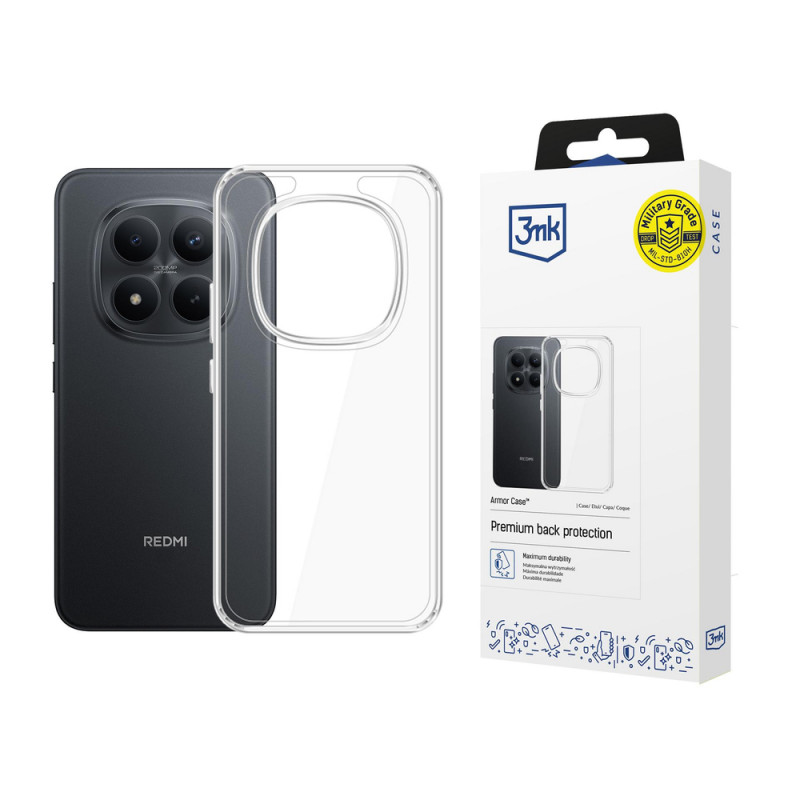3MK Armor Case išmaniojo telefono dėklas Xiaomi Redmi Note 15 Pro 4G, permatomas