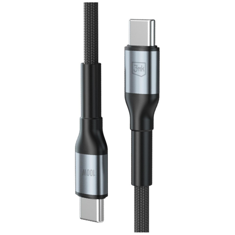 3MK Hyper Cable N-SERIES USB-C į USB-C kabelis, 1,5 m, 100 W, juodas