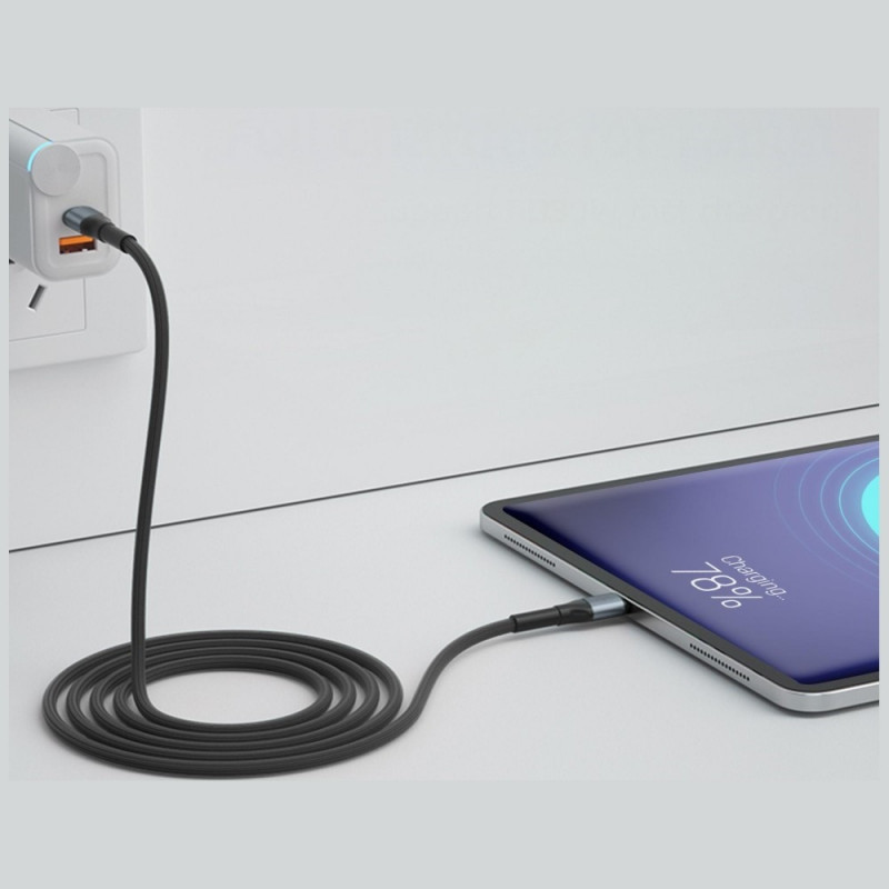 3MK Hyper Cable N-SERIES USB-C–USB-C kabelis, 3 m, 100 W, juodas