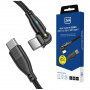 3MK Hyper Cable N-SERIES USB-C į USB-C kabelis su 180° pasukamu antgaliu, 1 m, 100 W, juodas