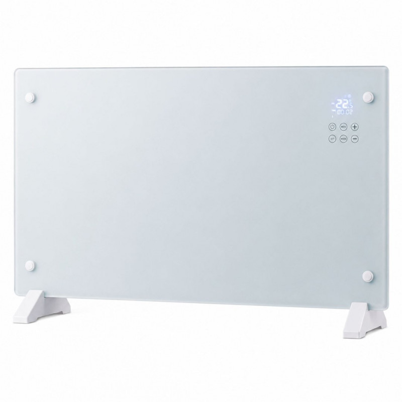 Išmanusis stiklo skydinis šildytuvas Extralink LPL-23A-WH, 2000 W, WiFi, baltas