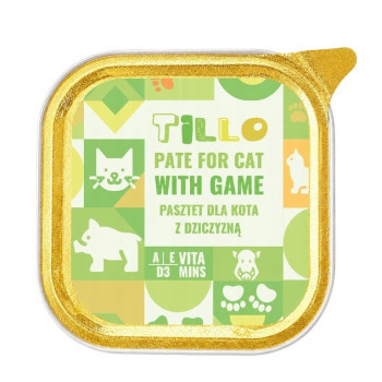 TILLO šlapias paštetas Game katėms, 100 g