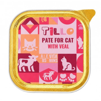 TILLO Pate Veal šlapias maistas katėms, 100 g