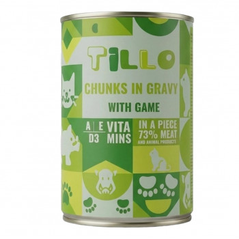 TILLO šlapias pašaras katėms Chunks in gravy Game, 415 g