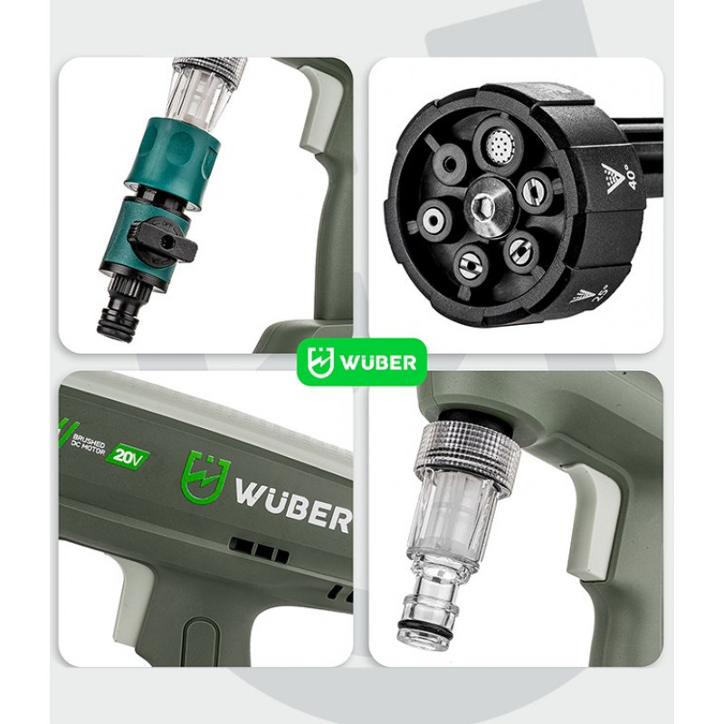 Wuber W04322 akumuliatorinis aukšto slėgio plovėjas, 20 V, 300 l/h