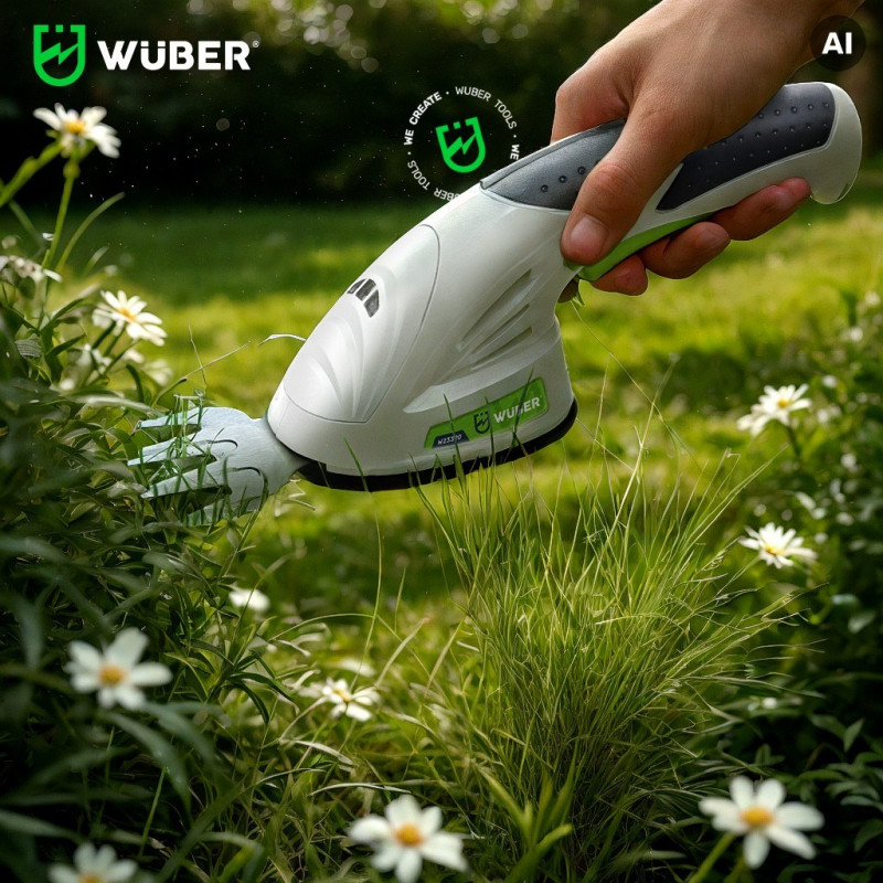 Wuber W23320 belaidis 2-in-1 gyvatvorių ir žolės žirklinis pjoviklis, 7.2 V, 120 mm pjūvis, USB-C
