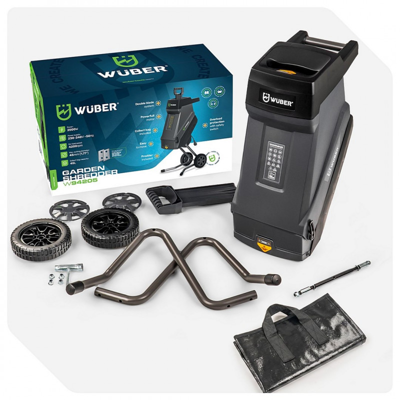 Wuber W94205 elektrinis peilių šakų smulkintuvas, 2500 W, 45 L