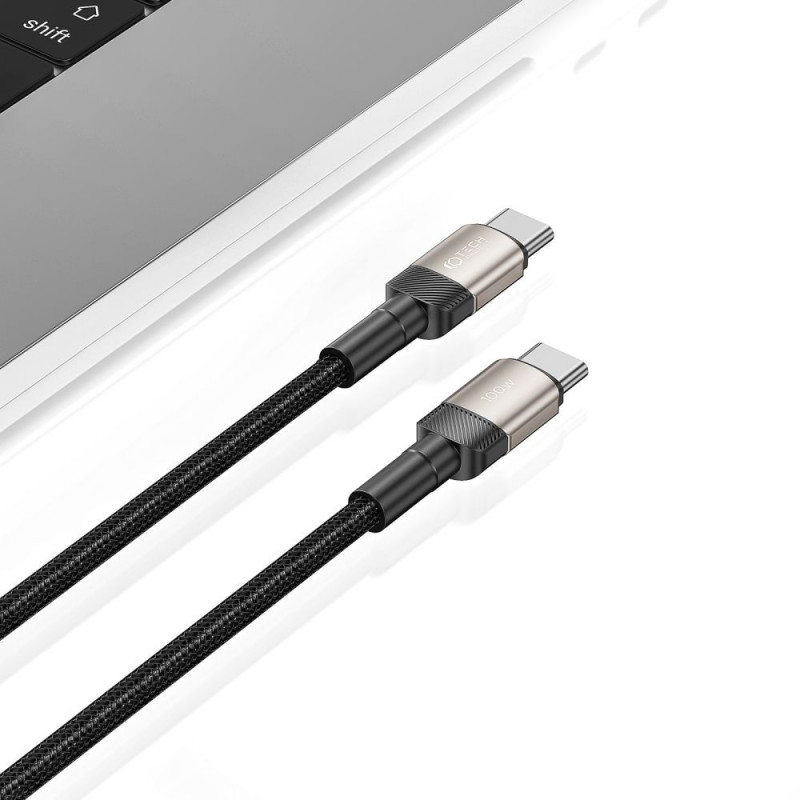 Tech-Protect UltraBoost Evo kabelis USB-C / USB-C 100W 5A 200cm Titanium