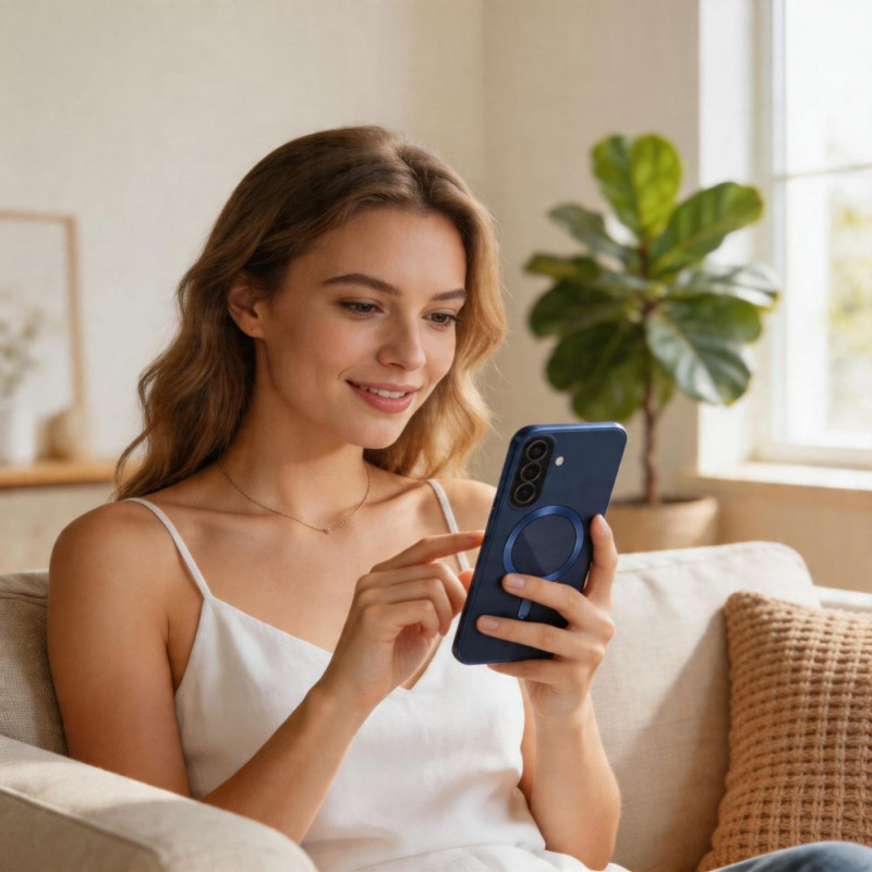 Tech-Protect MagFlex MagSafe dėklas Samsung Galaxy A57 5G, tamsiai mėlynas