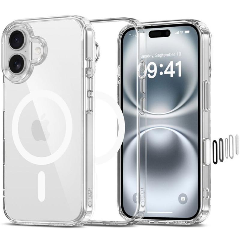 Tech-Protect Flexair Hybrid CC MagSafe Apple iPhone 16 dėklas, permatomas