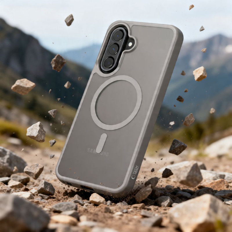Tech-Protect Magmat MagSafe skirtas Samsung Galaxy A57 5G dėklas, matinis pilkas