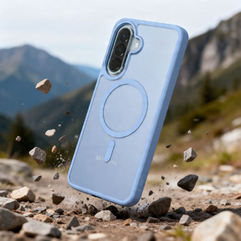 Tech-Protect Magmat MagSafe Samsung Galaxy A57 5G dėklas, matinė Icyblue spalvos