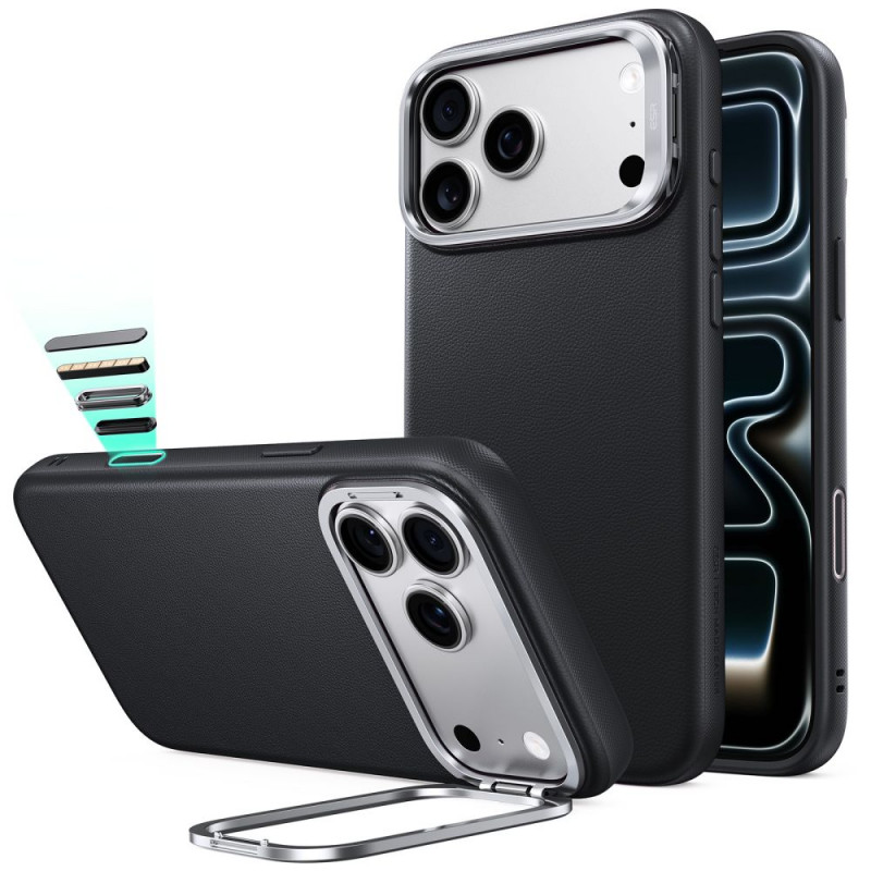 ESR odinis dėklas su atrama MagSafe, skirtas Apple iPhone 17 Pro / 18 Pro, juodas