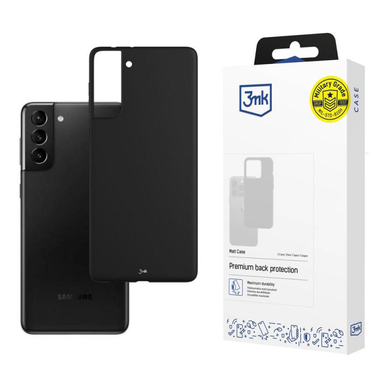 3MK Matt Case, skirta Samsung Galaxy S21+ Plus 5G, juodas