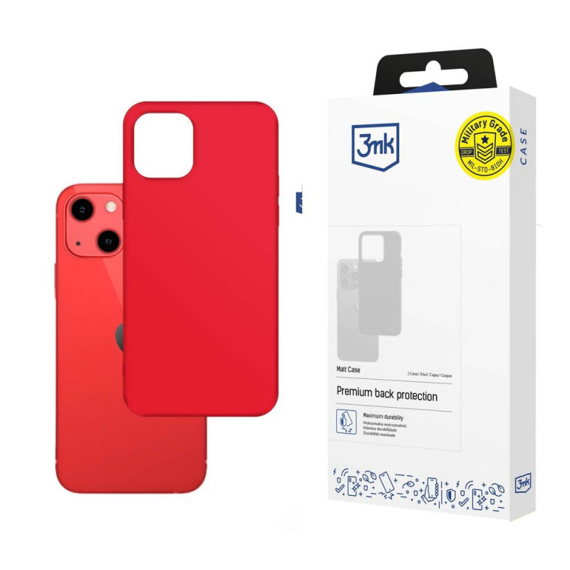 3MK Matt Case, skirta Apple iPhone 13 (3MK3394STR), braškinės raudonumo