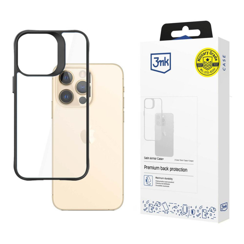 3MK Satin Armor Case+ dėklas Apple iPhone 13 Pro Max (3MK3503), juodas