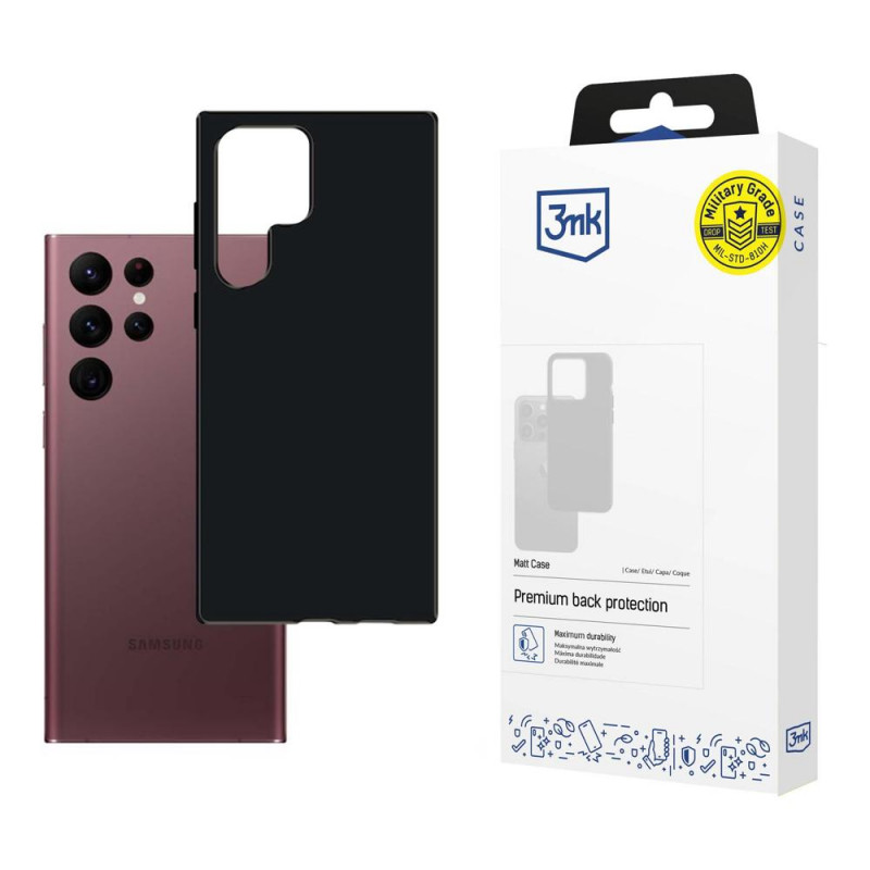 3MK Matt Case, skirta Samsung Galaxy S22 Ultra (3MK3448BLK), juodas